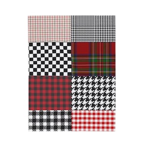 Cozy Plaid Check Velveteen Plush Blanket, Soft Throw for Bed & Couch, Colorful Plaid Blanket, Decorative Throw Blanket, Snuggle Blanket