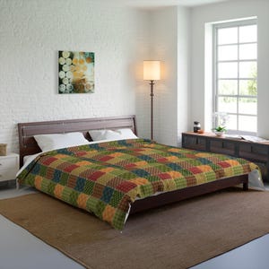 Patchwork Printed Comforter, Patchwork Comforter, Patchwork Pattern Comforter, Geometric Comforter, Unique Comforter, Trendy Comforter image 2