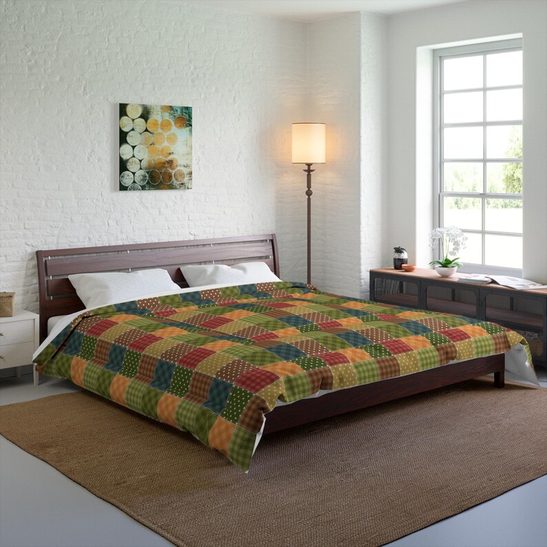 Patchwork Printed Comforter, Patchwork Comforter, Patchwork Pattern Comforter, Geometric Comforter, Unique Comforter, Trendy Comforter image 2