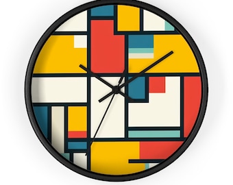Wall Clock, Abstract Clock, Modern Clock, Decorative Clock, Colorful Clock, Art Deco Clock, Unique Clock, Kitchen Clock, Office Wall Clock