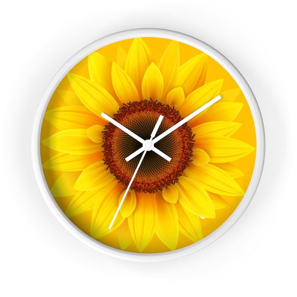 Horloge murale tournesol, horloge tournesol, horloge murale florale, horloge fleurie, horloge murale moderne, horloge pour enfants, horloge de salon, horloge cool