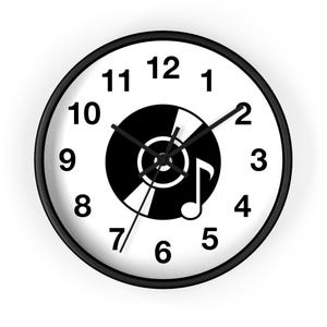 Music Clock, Music Art Clock, CD Wall Clock, Vinyl Clock, Retro Clock, Vintage Wall Clock, Unique Wall Clock, Cool Clock, Round Clock
