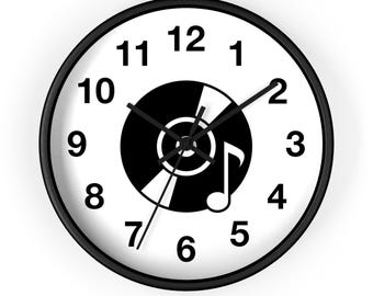 Music Clock, Music Art Clock, CD Wall Clock, Vinyl Clock, Retro Clock, Vintage Wall Clock, Unique Wall Clock, Cool Clock, Round Clock
