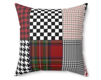 Patterned Throw Pillow, Multitextured Pillow, Decor Pillow, Fusion of Styles Pillow, Unique Throw Pillow, Home Decor Pillow, Square Pillow