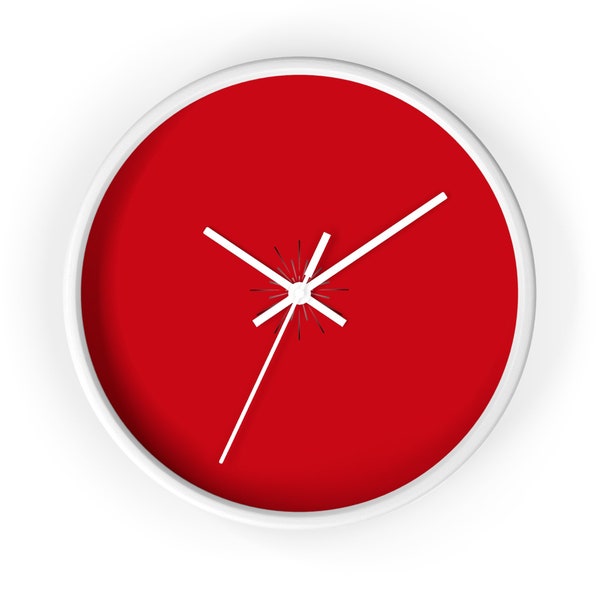 Red Wall Clock - Etsy