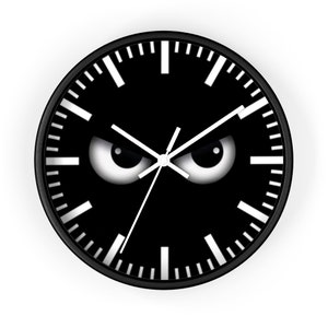 Watchful Eye Wall Clock, Minimalist Clock, Fun Clock, Black Clock, Unique Clock, Modern Wall Clock, Cool Clock, Cute Clock, Trendy Clock