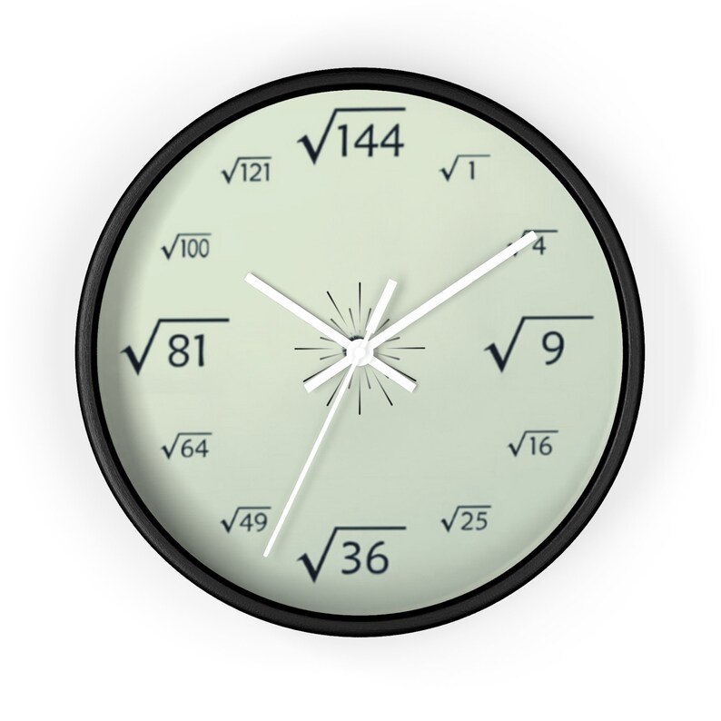 Square Root Clock, Math Clock, Unique Wall Clock, Kids Clock, Modern ...