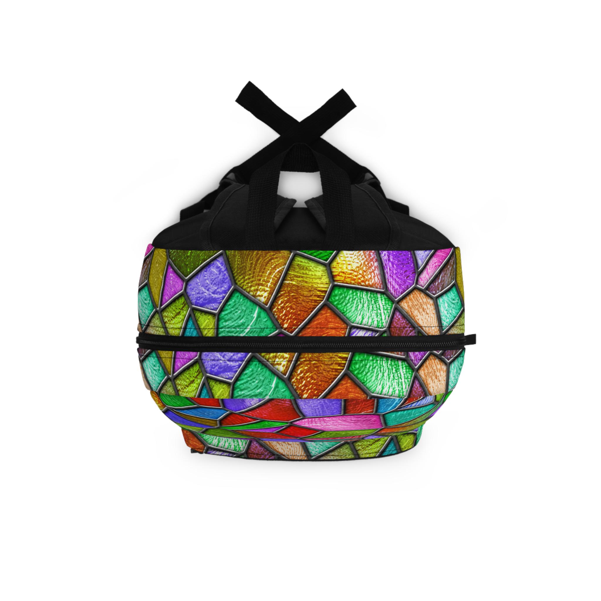 Stained Glass Mosaic Backpack: Colorful Geometric Art Bag - Etsy