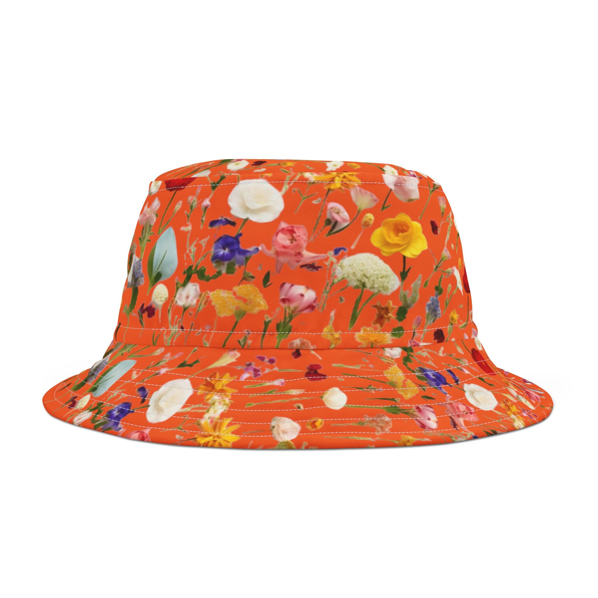 ILLEDIT FLOWER ARTWORK BUCKET HAT バケハ Bucket Hat, Flower Bucket Hat, Floral Bucket Hat, Rave
