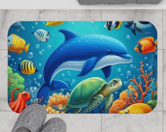 Bath Mat, Ocean Bath Mat, Kids Bath Mat, Non Slip Bath Mat, Cute Bath Mat, Memory Foam Bath Mat, Aesthetic Bath Mat,  Colorful Bath Mat, Mat