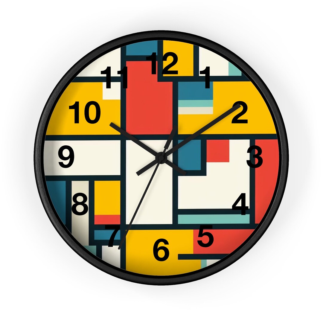 Wall Clock, Abstract Clock, Modern Clock, Decorative Clock, Colorful ...