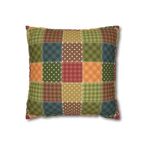 Funda de almohada con estampado de patchwork, funda de almohada con estampado de patchwork, funda de almohada geométrica, funda de almohada moderna, funda de almohada única, funda estampada imagen 5