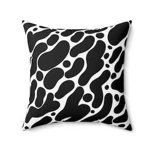 Black and White Pillow, Cheetah Print Pillow, Unique Pattern Pillow, Decorative Pillow, Accent Pillow, Cheetah Design Cushion, Square Pillow
