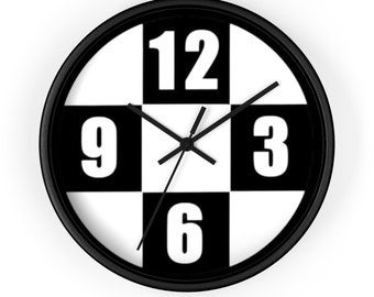 Reloj de cuadros, reloj de pared a cuadros, reloj de pared geométrico, reloj de pared moderno, reloj de pared único, reloj de pared moderno, reloj de pared decorativo