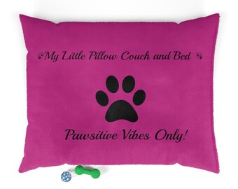 Cama con almohada Pawsitive Vibes Only para mascotas, cama para mascotas, cama con almohada para mascotas, cama con almohada para perros, cama con almohada para gatos, cama para perros, cama para gatos, cama linda para gatos, cama linda para perros