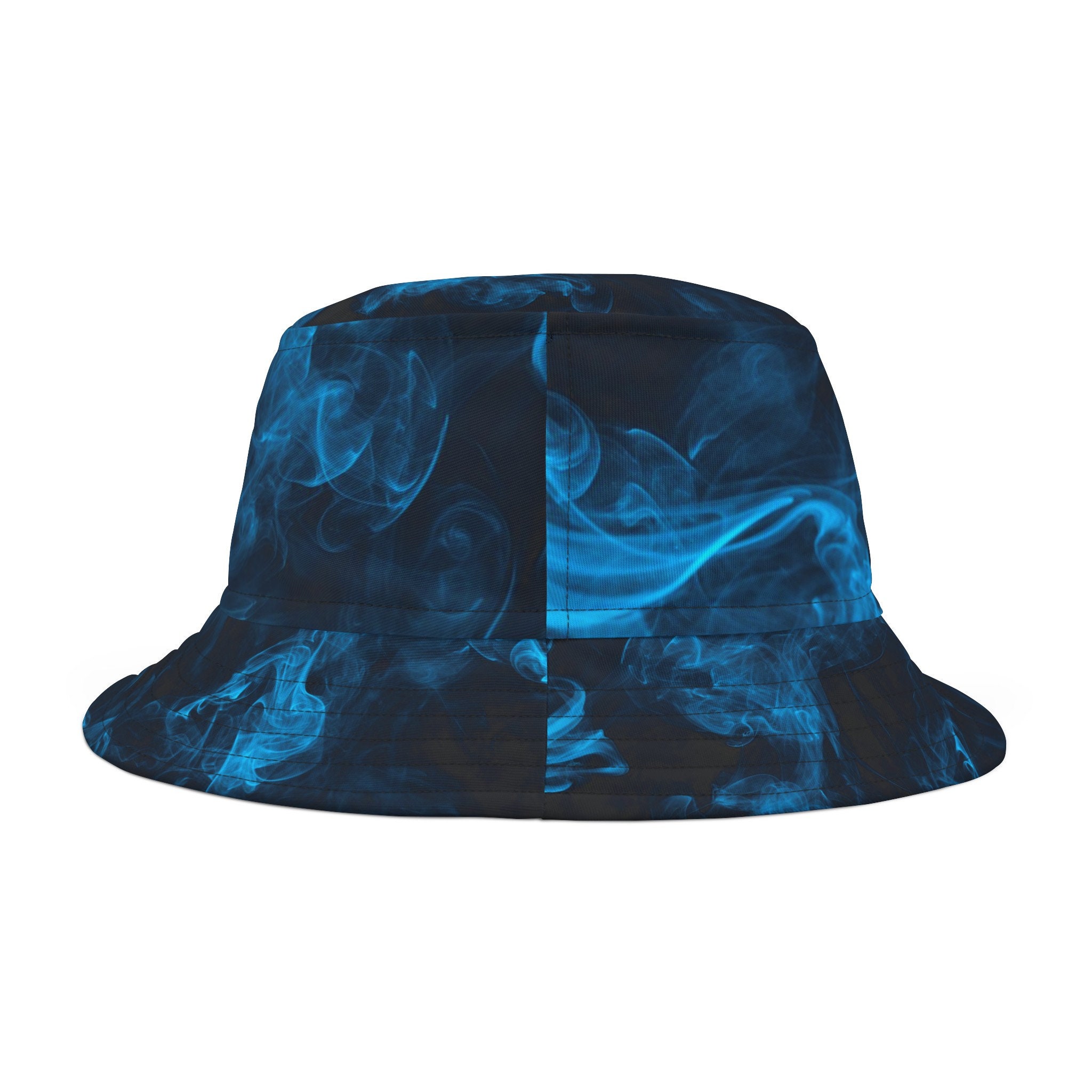 ◆BLACKBLOND◆ Vivid Smoke Painted Custom Denim Bucket Hat W BBD Smoke Painted Custom Denim Bucket Hat (White