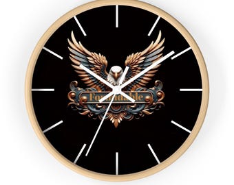 Eagle Wall Clock, Eagle Clock, Eagle Emblem Wall Clock, Bird Wall Clock, Unique Wall Clock, Modern Wall Clock, Cool Clock, Silent Wall Clock