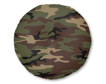 Floor Cushion, Floor Pillow, Camo Floor Pillow, Round Floor Pillow, Large Floor Pillow, Tufted Floor Pillow, Floor Seating, Sitting Cushion