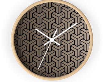 Geometric Wall Clock, Stylish Round Clock, Unique Wall Clock, Home Decor Clock, Modern Wall Clock, Cool Clock, Minimalist Wall Clock