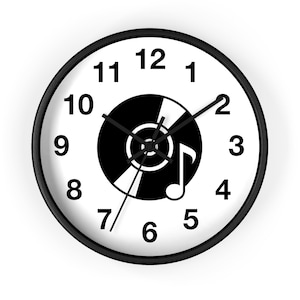 Music Clock, Music Art Clock, CD Wall Clock, Vinyl Clock, Retro Clock, Vintage Wall Clock, Unique Wall Clock, Cool Clock, Round Clock