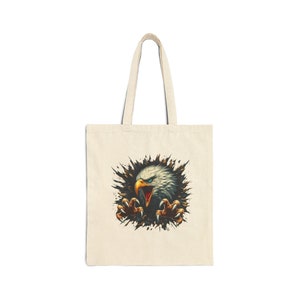 Eagle Cotton Canvas Tote Bag, Bald Eagle Tote Bag, Bird Tote Bag, Animal Tote Bag, Shopper Bag, Nature Tote Bag, Stylish Tote Bag, Totebag