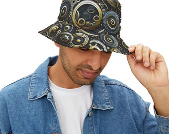 Ombre Woven Bucket Hat in Black - Etsy UK display picture 2