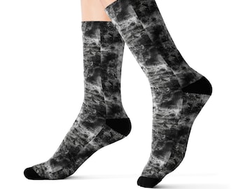 Black and White Socks, Punk Color Design Socks, Edgy Fashion Socks, Monochrome Socks, Unique Style Socks, Socks, Unisex Socks, Socks