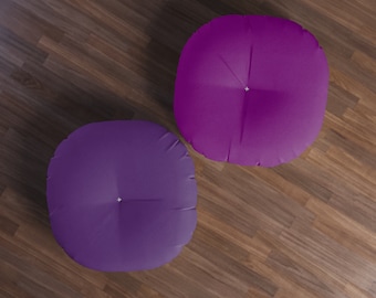 Double Sided Tufted Floor Pillow, Purple Floor Pillow, Round Floor Pillow, Floor Pillow, Floor Cushion, Sitting Cushion, Tufted Floor Pillow