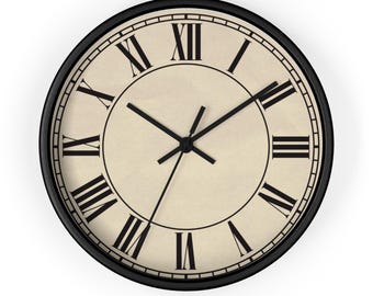 Wall Clock, Clock, Roman Numeral Clock, Vintage Wall Clock, Classic Home Decor Clock,  Retro Design Wall Clock, Antique Style Wall clock