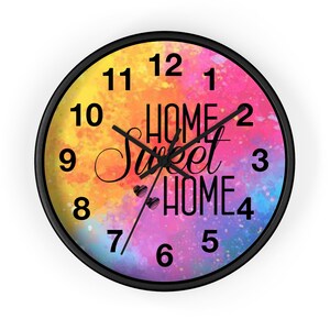 Home Sweet Home Uhr, moderne Wanduhr, Wohnzimmeruhr, Küchenuhr, coole Uhr, süße Uhr, runde Uhr, kleine Wanduhr, Uhr