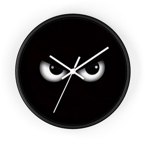 Watchful Eye Clock, Black Clock, Minimalist Clock, Fun Clock, Unique Wall Clock, Modern Wall Clock, Cool Clock, Cute Clock, Trendy Clock