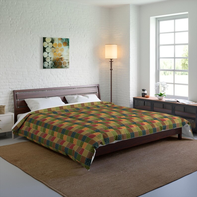 Patchwork Printed Comforter, Patchwork Pattern Comforter, Patchwork Comforter, Geometric Comforter, Unique Comforter, Trendy Comforter image 2