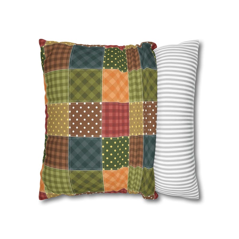 Funda de almohada con estampado de patchwork, funda de almohada con estampado de patchwork, funda de almohada geométrica, funda de almohada moderna, funda de almohada única, funda estampada imagen 8