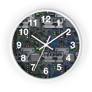 Circuit Board Wall Clock, Technology Clock, Electronics Design Clock, High Tech Wall Art, Unique Wall Clock, Modern Wall Clock, Cool Clock