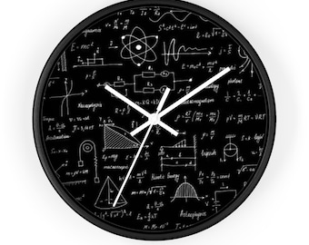 物理学の壁掛け時計、科学の壁掛け時計、科学の装飾、科学アート時計