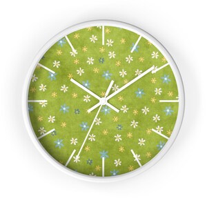 Floral Wall Clock, Flower Pattern Clock, Colorful Home Decor Clock, Artistic Clock, Unique Clock, Modern Clock, Decorative Clock, Cool Clock