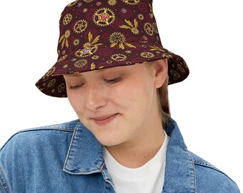 Woven Bucket Hat: Black Ombre, Handcrafted Seagrass - Etsy display picture 3