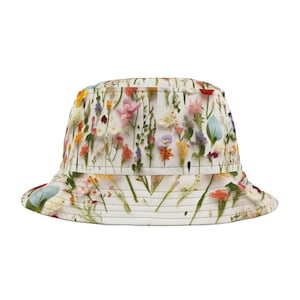 Bucket Hat, Flower Bucket Hat, Floral Bucket Hat, Rave Bucket Hat, Cute Hat Bucket, Women Sun Hat, Trendy Bucket Hat, Vacation Sun Hat, Gift