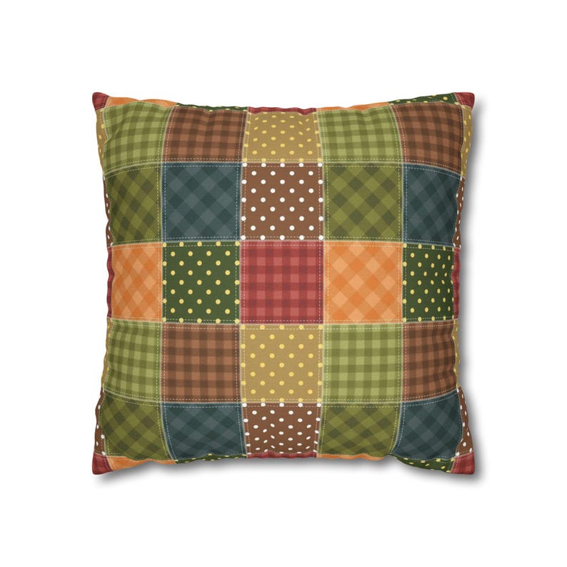 Funda de almohada con estampado de patchwork, funda de almohada con estampado de patchwork, funda de almohada geométrica, funda de almohada moderna, funda de almohada única, funda estampada imagen 2