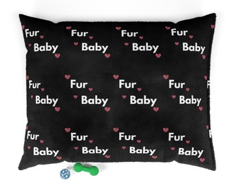 Pet Bed, Fur Baby Bed, Black Pet Bed, Heart Design Bed, Cozy Pet Bed, Comfortable Dog Bed, Cat Bed with Hearts, Pet Sleeping Mat, Kitten Bed