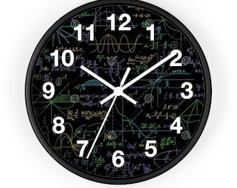 Math Clock, Math Wall Clock, Unique Wall Clock, Kids Clock, Math Teacher, Modern Wall Clock, Classroom Clock, Living Room Clock,  Cool Clock