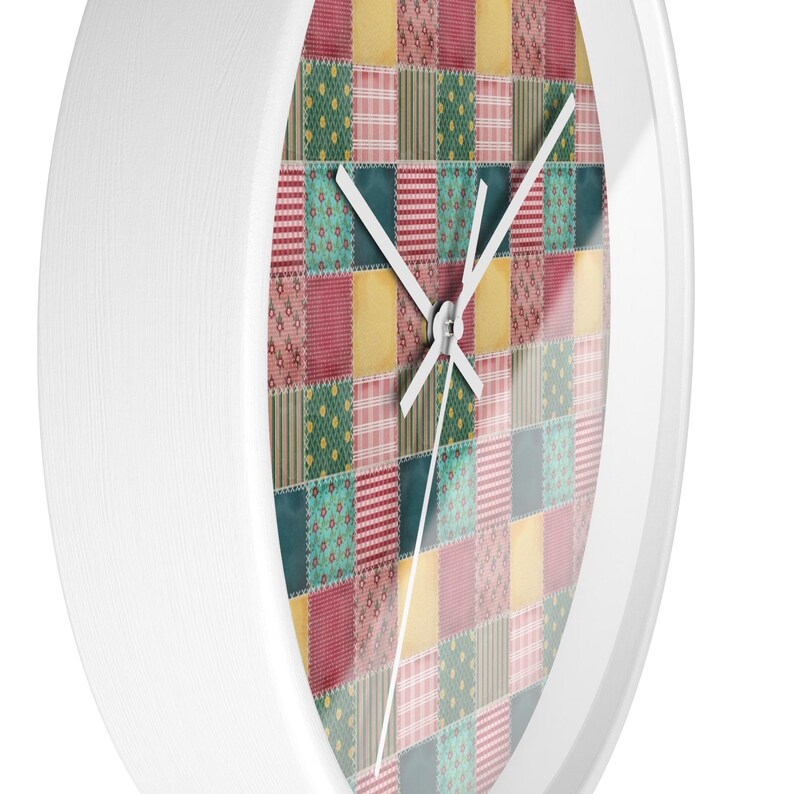 Patchwork Wall Clock, Patchwork Pattern Wall Clock, Modern Wall Clock, Unique Wall Clock, Geometric Wall Clock, Colorful Clock, Cool Clock image 5