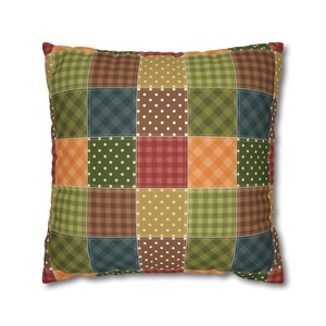 Funda de almohada con estampado de patchwork, funda de almohada con estampado de patchwork, funda de almohada geométrica, funda de almohada moderna, funda de almohada única, funda estampada imagen 4