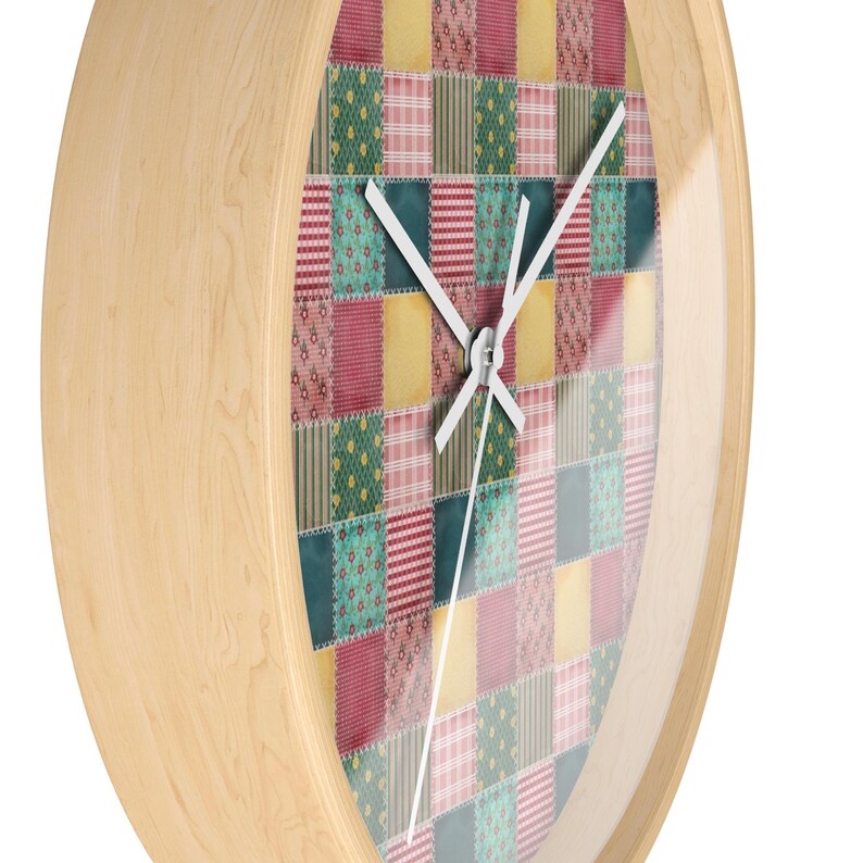 Patchwork Wall Clock, Patchwork Pattern Wall Clock, Modern Wall Clock, Unique Wall Clock, Geometric Wall Clock, Colorful Clock, Cool Clock image 7