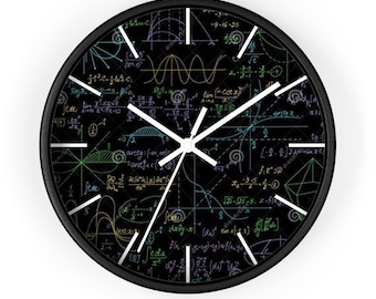 Math Wall Clock, Math Clock, Unique Wall Clock, Kids Clock, Math Teacher, Modern Wall Clock, Classroom Clock, Living Room Clock,  Cool Clock