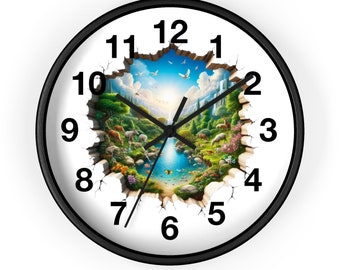 Garden of Eden Wall Clock, Modern Wall Clock, Living Room Clock, Kitchen Clock, Cool Clock, Cute Clock, Round Clock, Small Wall Clock, Clock
