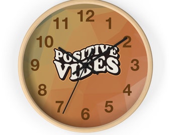 Positive Vibes Clock, Positive Vibes Wall Clock, Unique Wall Clock, Modern Wall Clock, Living Room Clock, Trendy Clock, Cool Clock, Clock