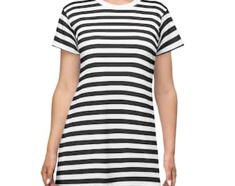 black white striped t shirt dress Taylor Tee Dress