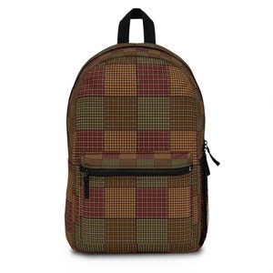 Plaid Patchwork Backpack, Plaid Pattern Backpack, Geometric Pattern Backpack, Colorful Patchwork Backpack, Cool Backpack, Trendy Backpack