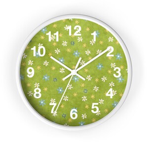 Floral Wall Clock, Flower Pattern Clock, Artistic Clock, Colorful Home Decor Clock, Unique Clock, Modern Clock, Decorative Clock, Cool Clock